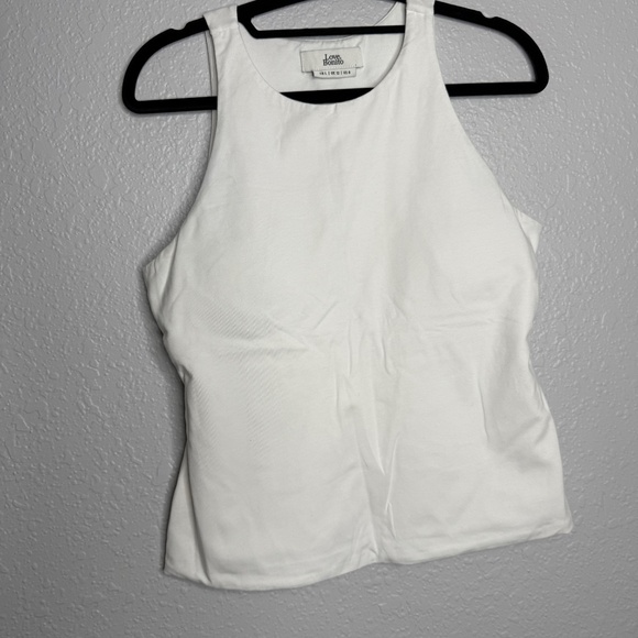 Women's Love Bonito White tank top with padding size 8 athletic casual -cp - Picture 2 of 6